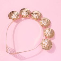 Bandanas 2 PCS Bride Headpices Pearl Hair Accessories Sea Star Hoops Set Bandband Mlle
