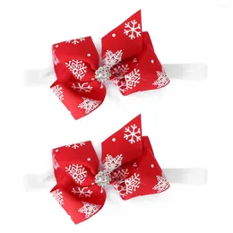 Bandanas 2 pièces enfants bandeau de noël mignon arc bébé cheveux ornement né infantile chapeaux coton peluche coiffure fille diadèmes