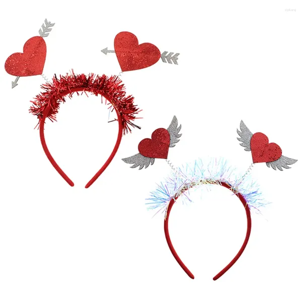Bandanas 2 piezas alas amor diadema corazón antena fiesta accesorio para el cabello Latte Día de San Valentín Po Props