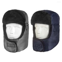 Bandanas 2022 Winter mannen Warm waterdichte Russische verstelbare Ushanka -hoed met oorklepmasker Fur Trapper Cap hoeden