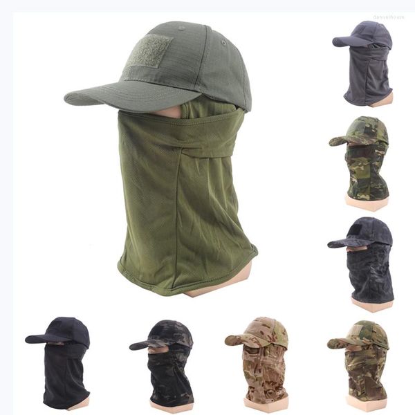 Bandanas 2023 militaire capuche tactique armée casquettes de Baseball pour hommes femmes été Snapback soleil chapeaux extérieur Camouflage cagoule demi Ski masque