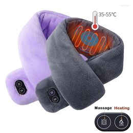 Bandanas 2023 USB Verwarmde sjaal Vrouwen en mannen Smart verwarming Solid kleur Vibratie Massage Waterdichte winter Vrouw240s