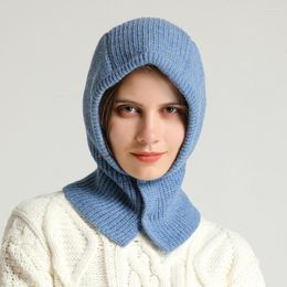 Bandanas 2023 Femmes Hiver Cap tricoté Pullover Lady Hat Anneau chaude écharpe en laine Yarn Beanie extérieur collier de snood