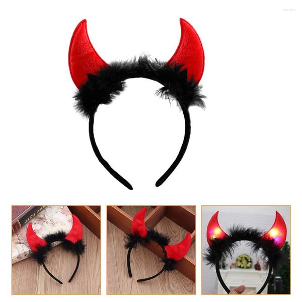 Bandanas 2 uds, diadema elegante con cuerno de ganado, aros para el pelo novedosos para parte de cosplay