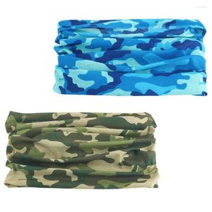 Bandanas 2pcs Mix Couleur Hommes Bandana Écharpe Camo Chapeaux Sports Unisexe Anti UV Tactique Cyclisme Camouflage Tête Foulards Tube Bandeau