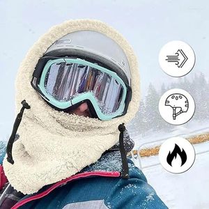 Bandanas 3 en 1 capuche chaude masque de ski en velours arctique écharpes de randonnée réglables hiver couvre-chef complet thermique snowboard à capuche