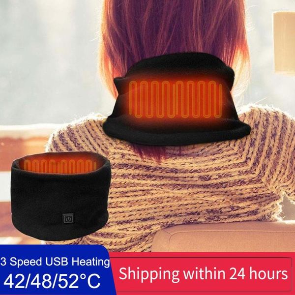 Bandanas 3 vitesses USB écharpe chauffante couverture de cou polaire pour l'hiver unisexe noir hommes femmes épais coupe-vent écharpes plus chaud