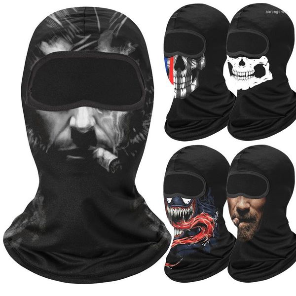 Bandanas Impression 3D Hommes Balaclava Crâne Masque Visage Randonnée Écharpe Buffs Bandana Cache-Cou Guêtre Vélo Coiffures Moto Couverture D'équitation