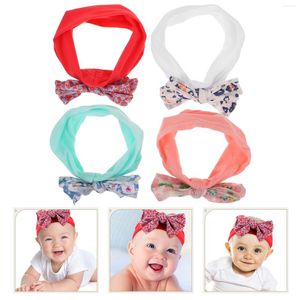 Bandanas 4 pc's haar accessoires voor kinderen baby mooie hoofdtooi hoofdband kersthoofdbanden vlinderdas