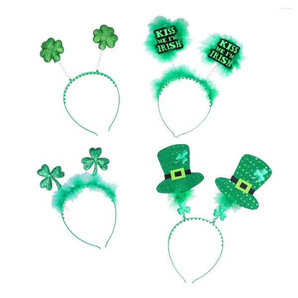 Bandanas 4 pièces, couvre-chef décoratif, cerceau pour cheveux, accessoires de maquillage, fournitures de fête, bandeau pour la Saint-Patrick