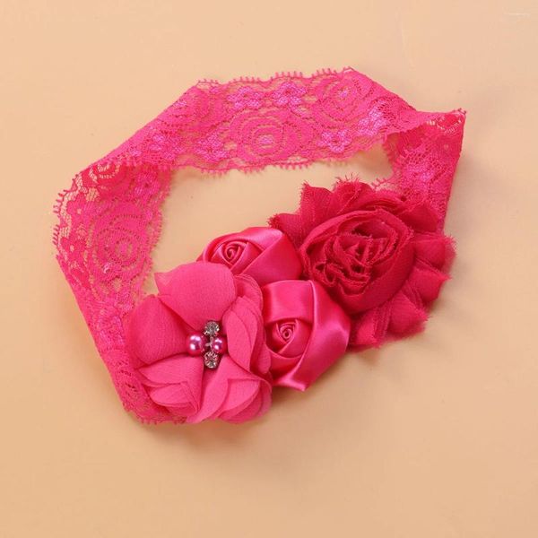 Bandanas 4 Uds. Accesorios para el cabello para niñas, lazos para recién nacidos, banda de encaje, diademas para bautismo, tocados para bautizo de bebé, niño