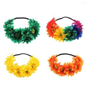 Bandanas 4pcs Hawaiiaanse hoofdband Floral Headpiece Simuleer Flower Beach Hair Accessoire Holiday Garland Performance