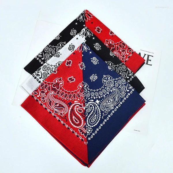 Bandanas 54cm hip hop bandana extérieur homme femme mode sport coton carré foule éteinte camping cycliscarf