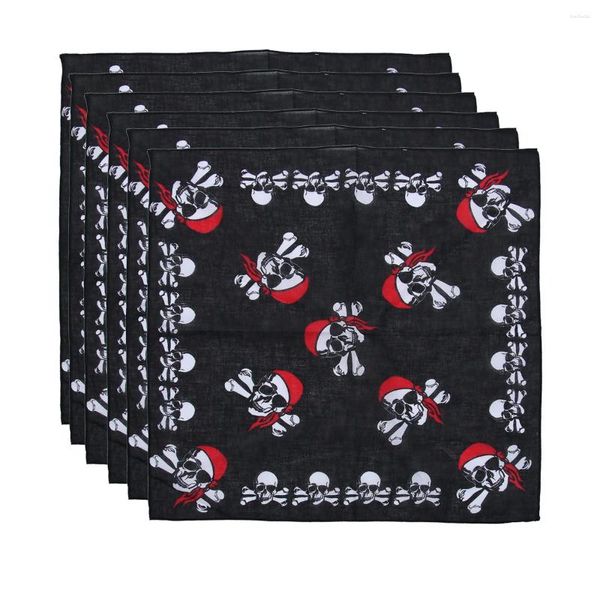 Bandanas 6 pièces De décor Pirate tête écharpe mouchoir bandeau Halloween décor Bandana décorations