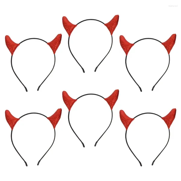 Bandanas 6 pièces bandeau corne du diable Cosplay bandeau bandeaux femmes drôle Po Prop tissu accessoires enfant Halloween