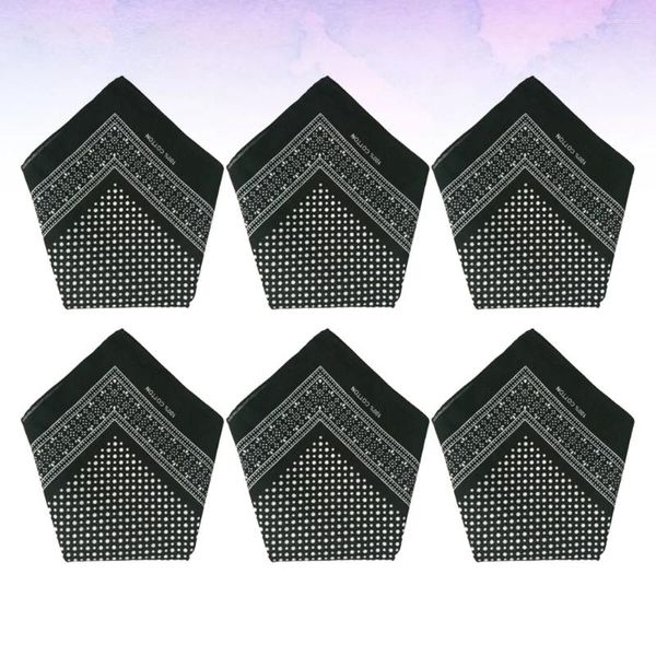 Bandanas 6 pièces foulards d'extérieur mode foulards carrés imprimés à pois bandeaux en coton foulards masque d'ornement pour