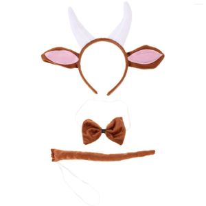 Bandanas dierenhoofdband kostuum oren geit staart cosplay set oor Halloween vee hoofdbanden plushhorns tie feest schattige rekwisieten accessoires 2836