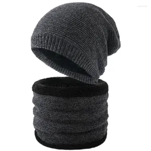 Bandanas Belle coupe-vent Couleur unie Adultes Kit d'écharpe tricotée universelle Chapeau non rétractable Chauffe-cou pour les vacances