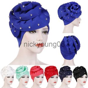 Bandana Grote Bloem Katoen Vrouwen Hijaabs Moslim Islamitische Sjaal Sjaals Dame Hoed India Cap Moslim Tulband Hoeden Beanie Hoed Haaraccessoires x0628