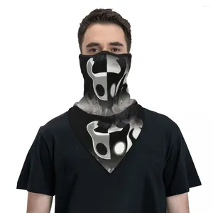 Bandanas blanco y negro Hollow Knight Cosplay Bandana cuello calentador hombres mujeres invierno esquí tubo bufanda polaina máscara cubierta