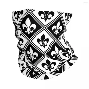 Bandanas fleur de lis et diamant motif bandana couche plus chaud tube de ski de ski écharpe gaiter fleur-de-lys couverture de visage floral lis