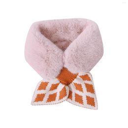 Bandanas garçons filles enfants hiver écharpe en peluche 1 à 10 ans bébé mignon point de vague arc chaud