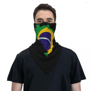 Bandana's Brazilië Kaart Vlag Winter Halsmasker Warmer Vrouwen Mannen Wandelen Fietsen Tube Sjaal Braziliaanse Patriottische Gezicht Bandana Gaiter