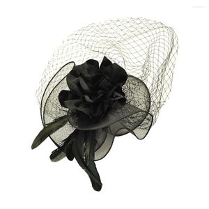 Bandanas mariée pince à cheveux Cocktail chapeau voile femmes Fascinator mariée voiles mariage casque maille thé fête accessoires