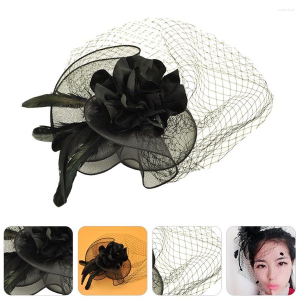 Bandanas mariée chapeau maille cheveux accessoires femmes fascinateur fête épingle à cheveux couvre-chef voile Clip Banquet