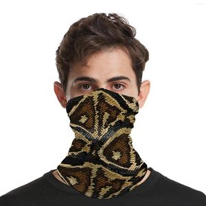 Bandanas marrón Beige diseño de piel de serpiente Bandana bola negra Phyton bufanda Unisex al aire libre cuello cubierta ropa de calle protector solar cabeza envoltura