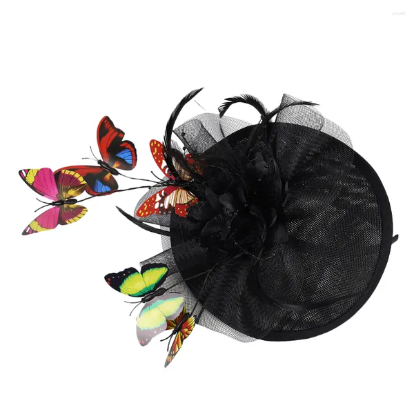 Pañuelos mariposa cóctel sombrero fascinator sombreros Vintage mujeres encantadoras Abs mujeres Fascinators diadema novia Camo