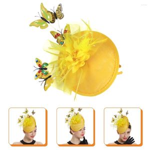 Bandanas Butterfly Cocktail Hat Hair Barrettes pour filles chapeaux fascinateur tridimensionnel