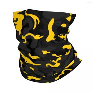 Pañuelos estilo camuflaje negro y amarillo camuflaje Bandana cuello polaina para senderismo correr mujeres hombres abrigo bufanda diadema calentador