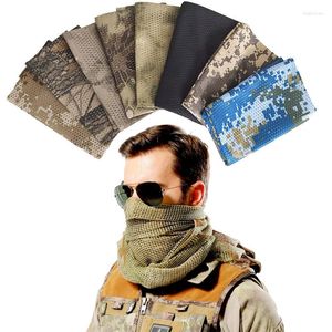 Bandanas Filet de Camouflage Tactique Mesh Net Camo Écharpe Pour Wargame Sports Chasse Tir Sauvage Pographie Sniper Foulards