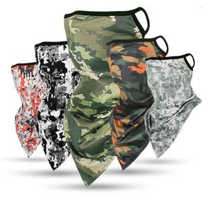 Bandanas Camouflage -serie Silk Sports Bandana Triangle Pendant Face Mask Tube Sjang Neck Leggings Cover Fishing Headband Running Hik