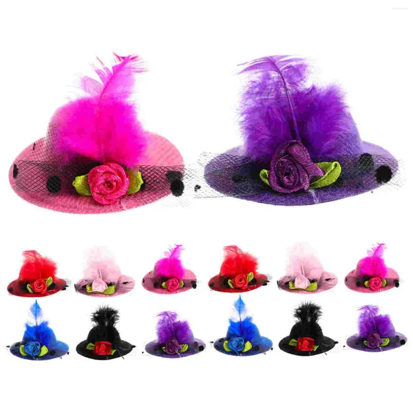 Bandanas Card Issuer Tea Party Hat Hair Clip Mini Girl Toddler Little Tiny Plumage Décoratif Mignon