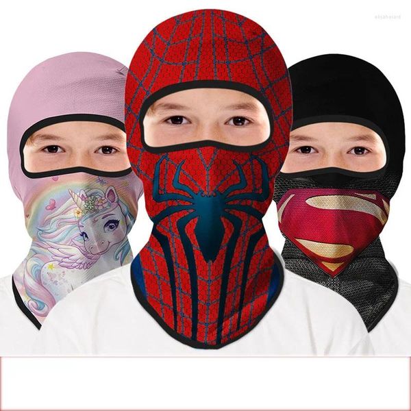 Bandanas Cagoule de dessin animé pour enfants, couverture complète du visage, masque de Ski, coupe-vent en plein air, écharpe Bandana, chapeau d'hiver, cache-cou, couvre-chef de cyclisme