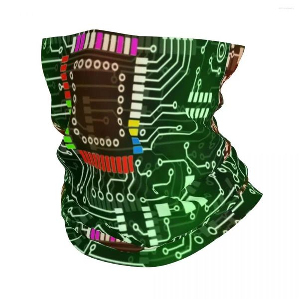 Bandanas Placa de circuito Desarrollador Geek Bandana Calentador de cuello Mujeres Hombres Invierno Esquí Tubo Bufanda Polaina Computadora Placa base Tech Face Cover