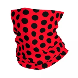 Bandanas Classique Géométrique Noir Et Rouge À Pois Hiver Bandeau Cache-Cou Femmes Hommes Randonnée Camping Tube Écharpe Visage Bandana Gaiter