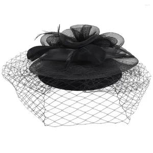 Bandanas chapeau de Cocktail fleur accessoires pour cheveux femmes coiffure thé fête casque en Nylon Miss mariée