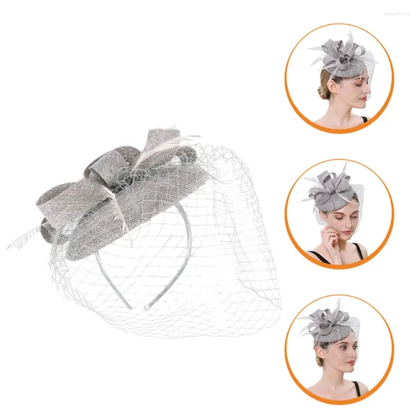 Bandanas Cocktail Party Hat Lace Veils Brides Fascinator Robe Dîner artificiel