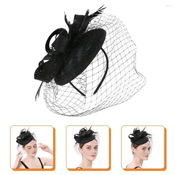 Bandanas Cóctel Sombrero Velo Fascinator Tiara Mujeres Boda Flor Accesorios Para El Cabello Malla