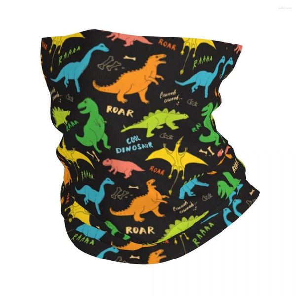 Pañuelos coloridos estampado de dinosaurio cuello polaina hombres mujeres a prueba de viento invierno dibujos animados Animal Bandana bufanda para esquí