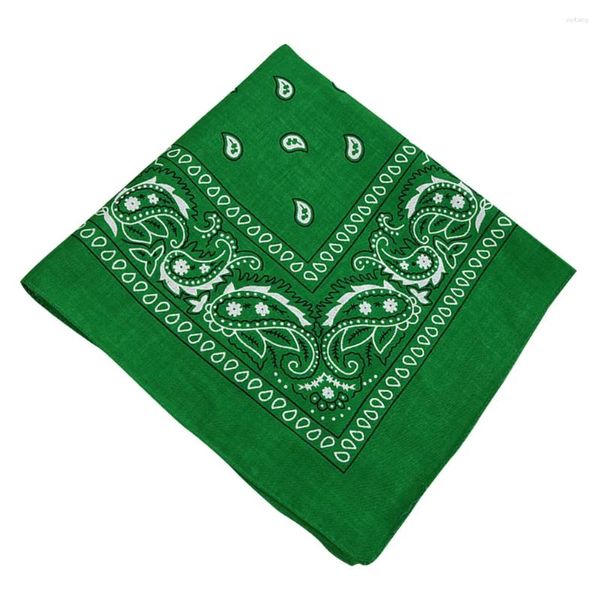 Bandanas en coton imprimé, bandeau Paisley, cagoule carrée, mouchoir pour cyclisme Hip-Hop, couverture DIY, vert