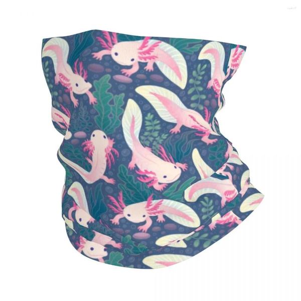 Bandanas mignon Axolotls hiver bandeau cou plus chaud hommes femmes Ski course Tube écharpe salamandre Animal visage Bandana guêtre