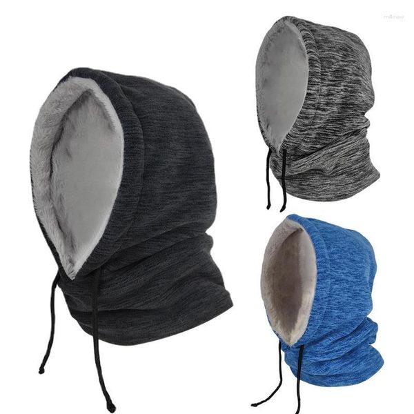 Bandanas Casquettes de cyclisme Ski Balaclava hiver coupe-vent extérieur à capuche froid rembourré capuche bonnets Ski snowboard en peluche chapeau chaud