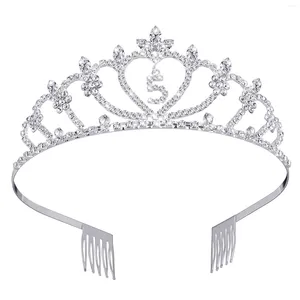Bandanas de para mujer 5e verjaardag hoofdtooi haarkam meisje sieraden strass pech kroon kid's tiara bruid