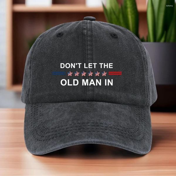 Bandanas Don't Let The Old Man In American Flag Casquette de baseball réglable Chapeau de camionneur en coton unisexe pour hommes et femmes