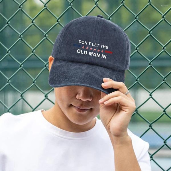 Bandanas Don't Let The Old Man In Vintage American Flag Hat Casquette de baseball réglable en coton unisexe pour hommes et femmes