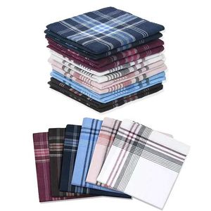 Bandanas Durag 12 Classic Striped Plain Mandkerchiefs Pocket Bullers Absorbing Abskerchiefs Têtes de mariage serviettes de poitrine et foulards J240516